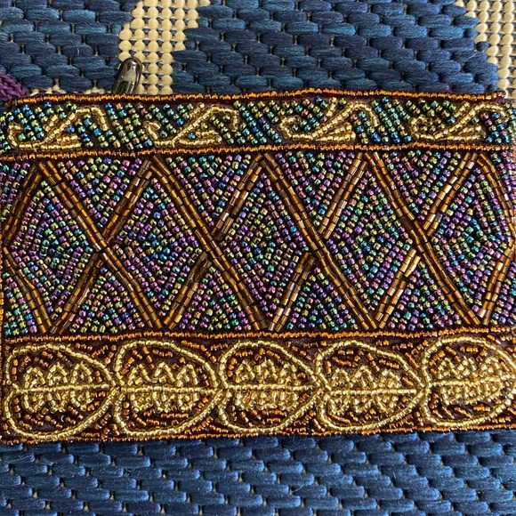 Beautiful hand beaded witchy boho clutch. - Picture 4 of 4